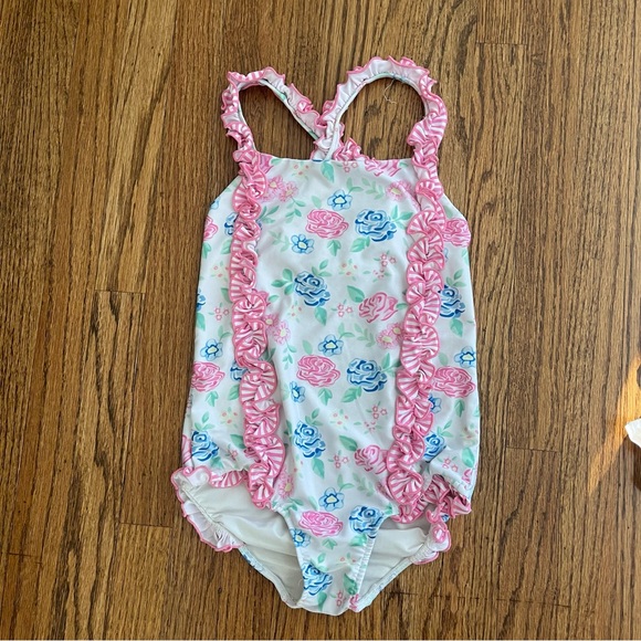 Classic Whimsy Kids Ruffle Swim One Piece Set - Picture 3 of 5